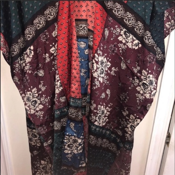 FREE PEOPLE Cheri silk patchwork kimono - Picture 4 of 6